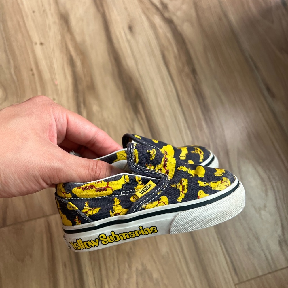 Vans Kids Yellow Submarine Navy & Yellow Slip-On Sneakers